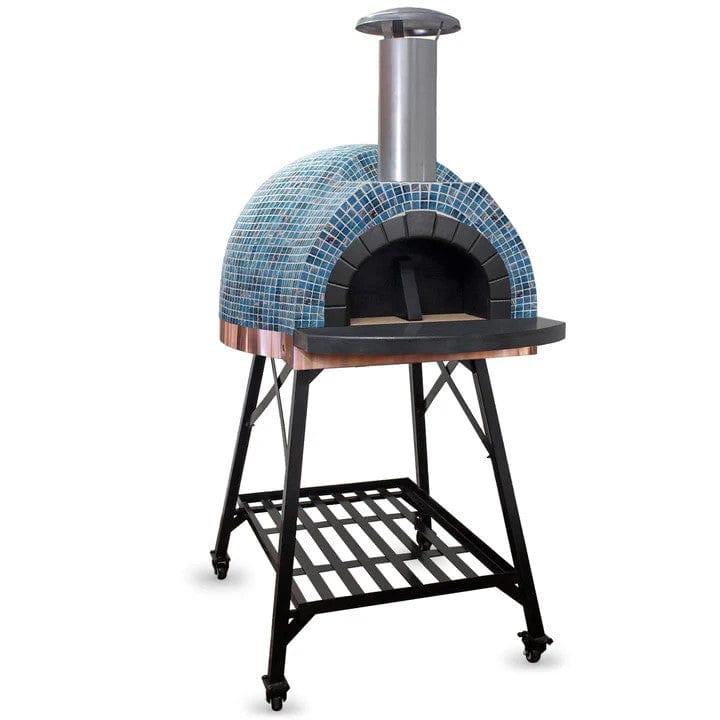 Forno Piombo Santino 60 Azure Pizza Oven, Copper, Tiled, with Stand