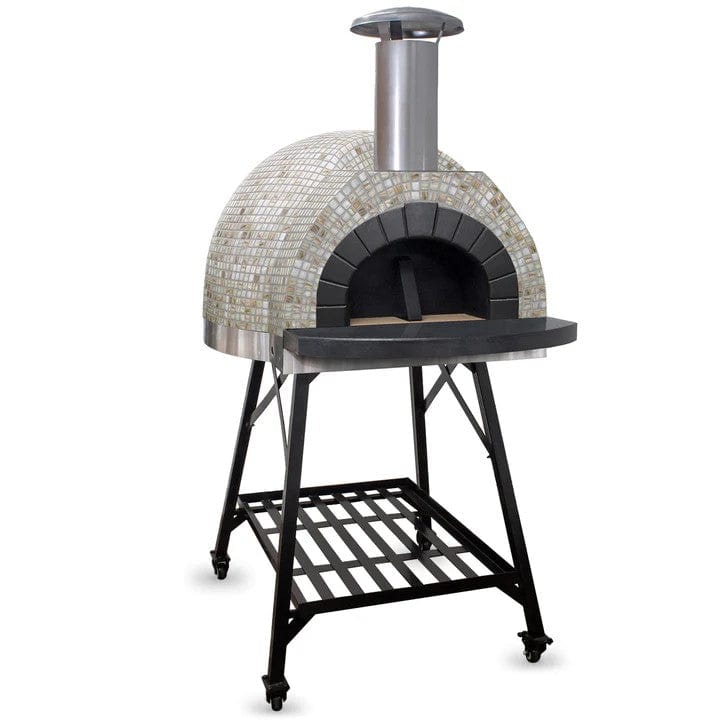 Forno Piombo Santino 60 Ivory Pizza Oven, Stainless, Tiled, with Stand