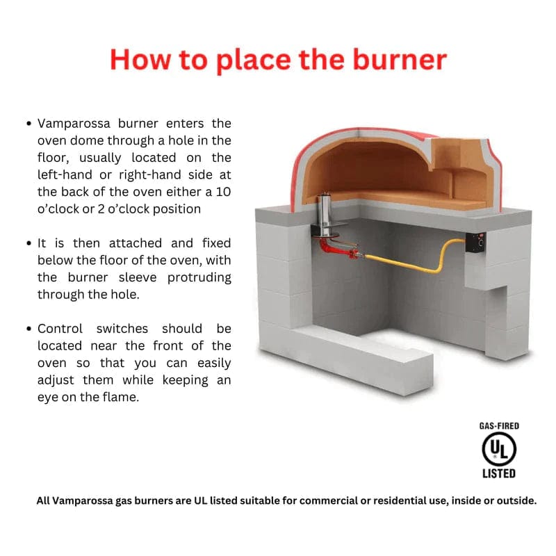 Vamparossa Pizza accessories Vamparossa Pizza Oven Burner - For Extra Large Ovens
