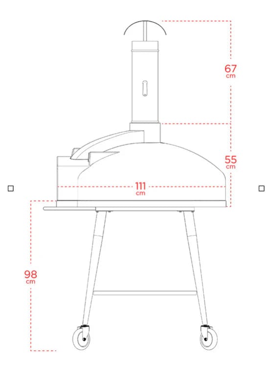 WPPO Pizza Oven Red Rock Pro 100