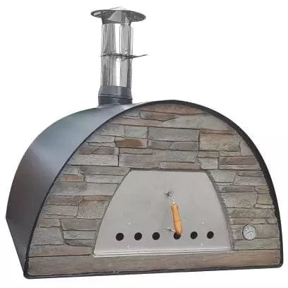 Authentic Pizza Ovens 'Maximus Mobile' BLACK Portable Wood-Fired Pizza Oven  / Handmade, Stacked Stone, Bake, Roast / MAXB