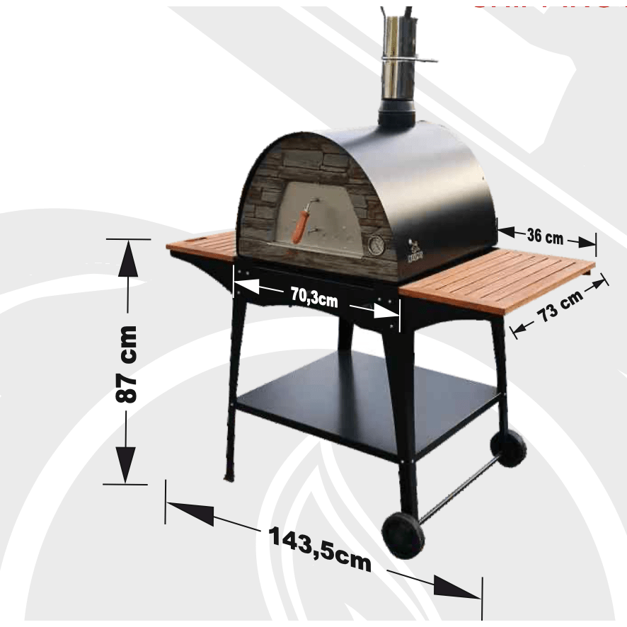 Authentic Pizza Ovens Pizza Oven Cart Cart/Stand for Authentic Pizza Ovens Maximus Mobile Pizza Oven (Oven not included)