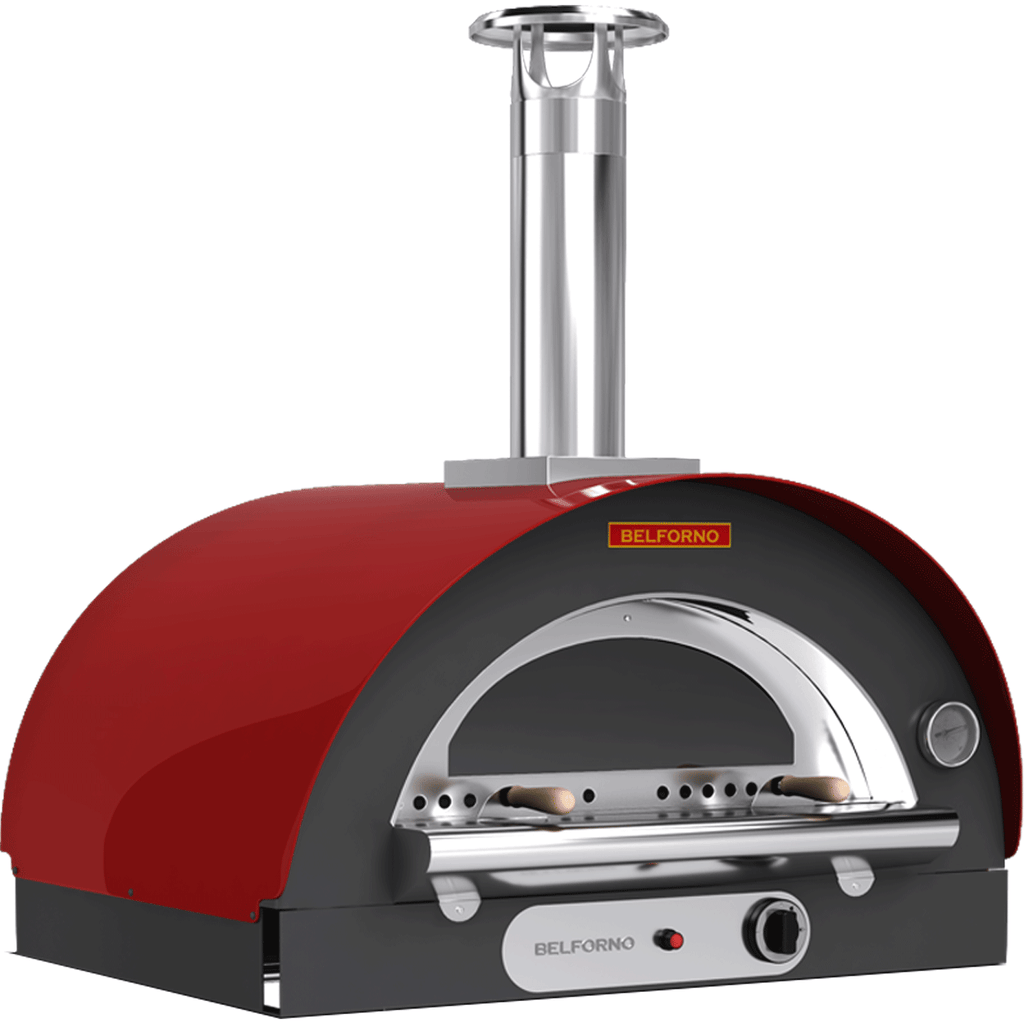 Belforno Pizza Oven Red / Propane (LPG) Medio Gas Fired Countertop Oven