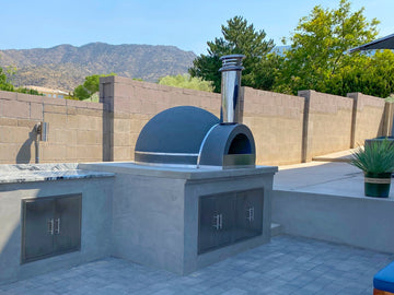 Fiero Casa Pizza Oven Charcoal / Wood Burning Only - Countertop Stromboli Wood Fired or Gas Fired Custom Pizza Oven with Rustic Stucco Finish (Countertop or Freestanding Options)