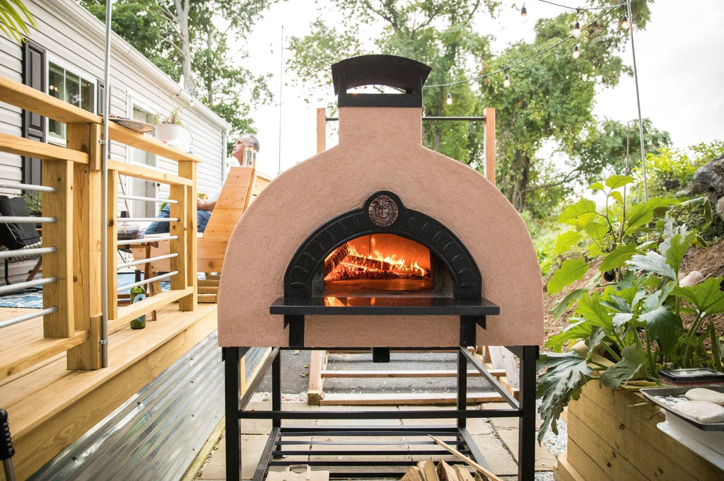 Fiero Casa Pizza Oven Desert Sun / Wood Burning Only - Countertop Etna Wood Fired or Gas Fired Duo Custom Pizza Oven with Rustic Stucco Finish (Countertop or Freestanding Options)