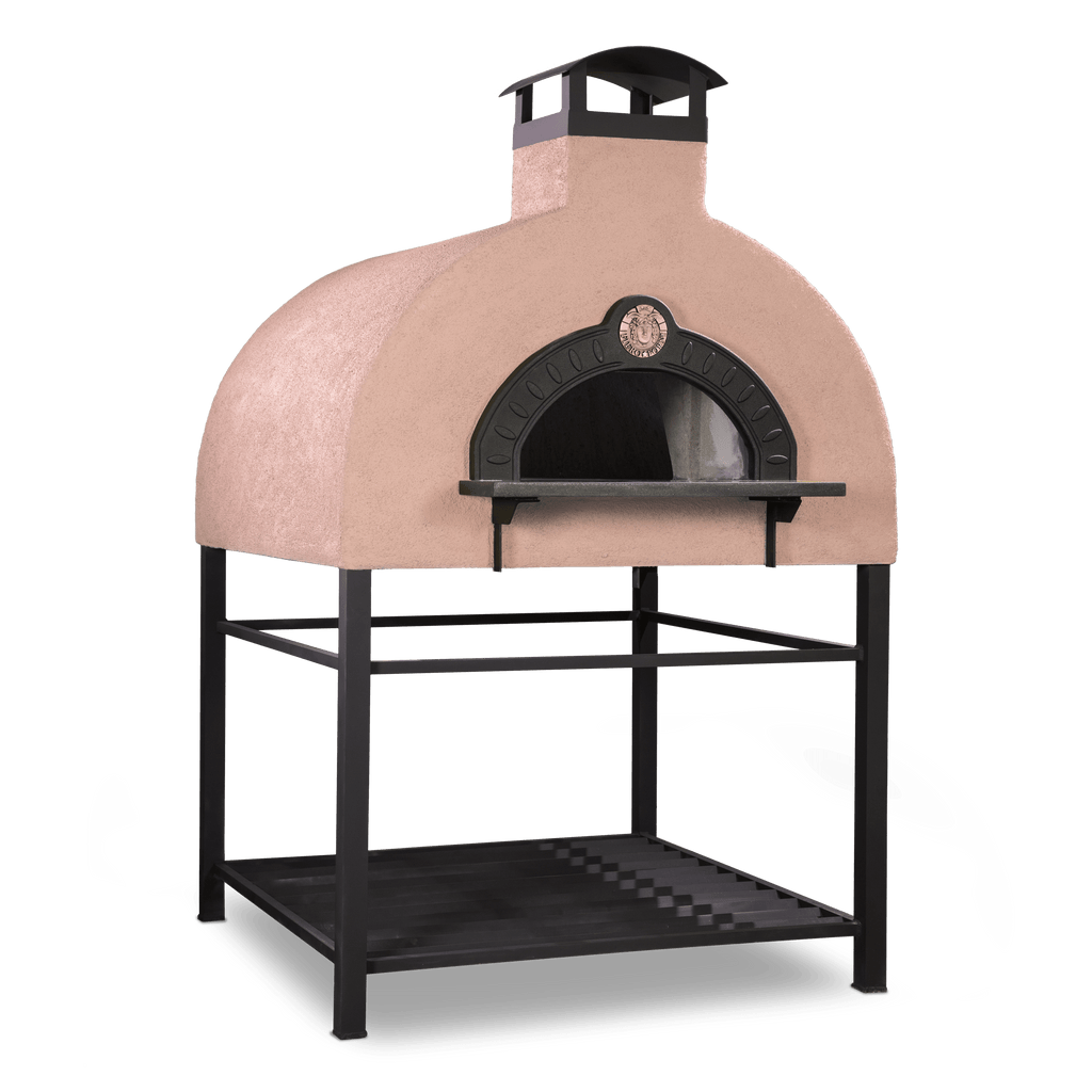 Fiero Casa Pizza Oven Desert Sun / Woodburning Only - With Stand Etna Wood Fired or Gas Fired Quattro Custom Pizza Oven with Rustic Stucco Finish (Countertop or Freestanding Options)