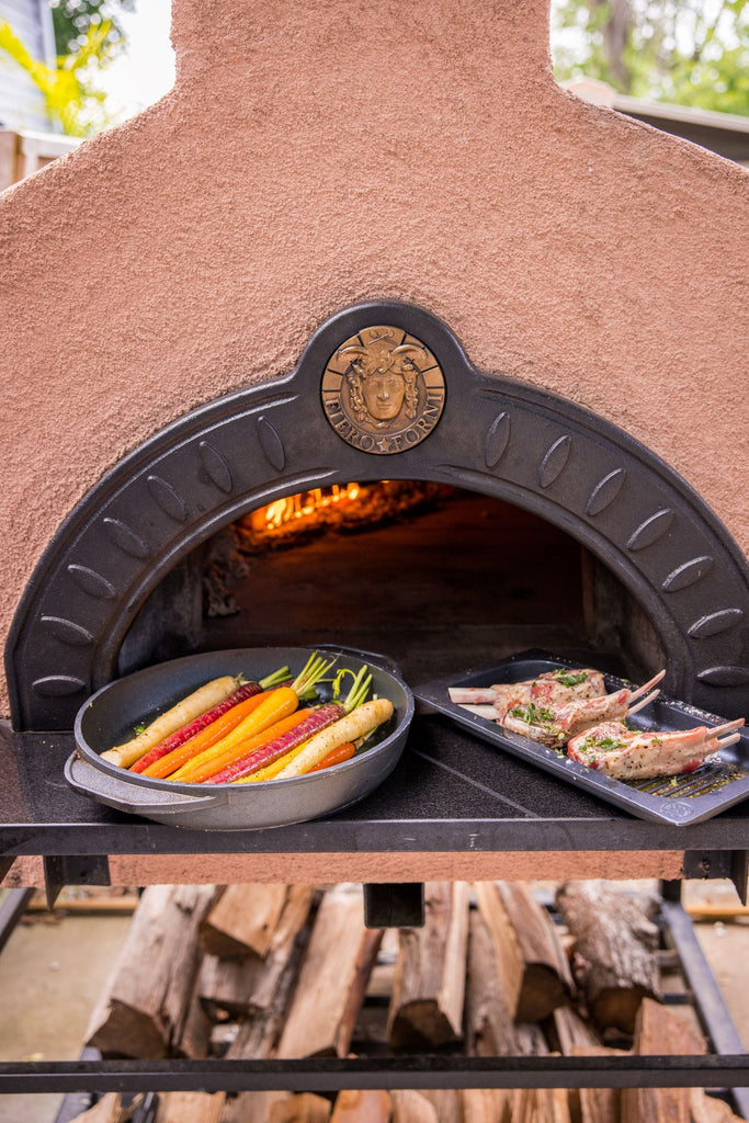 Fiero Casa Pizza Oven Etna Wood Fired or Gas Fired Duo Custom Pizza Oven with Rustic Stucco Finish (Countertop or Freestanding Options)