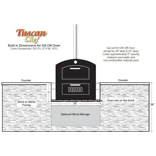 Tuscan Chef Pizza Makers & Ovens Tuscan Chef Medium Built in Oven GX-CM