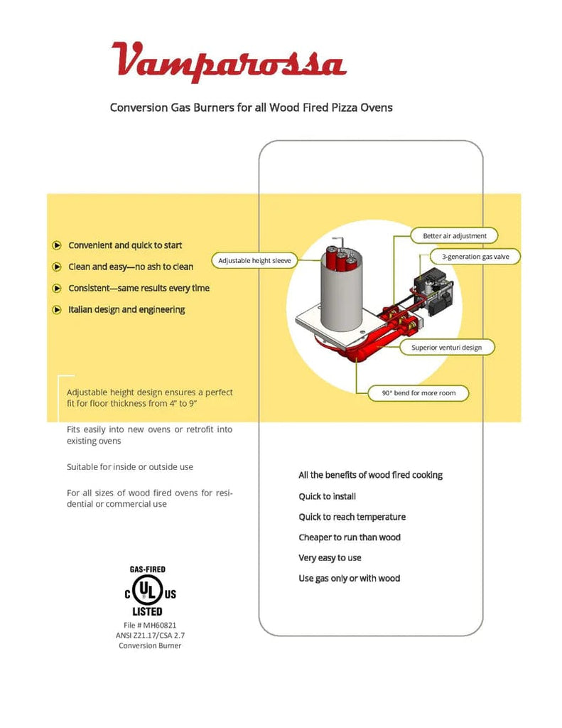 Vamparossa Pizza accessories Vamparossa Pizza Oven Burner - For Hybrid Capable Ovens